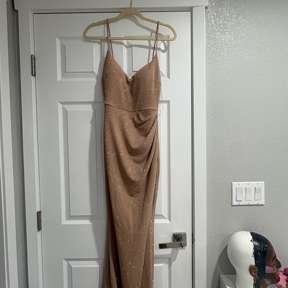 Elegant Tan Evening Gown